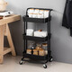 MAXCOOK Küchen-Aufbewahrungsregal, Standwagen-Aufbewahrungsregal, abnehmbares Küchen-Aufbewahrungsregal, schwarzer dreilagiger Wagen 42*32*86MCWA983