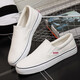 Zapatos de lienzo de Renbian zapatos para hombres sin cordones, un pie, zapatos perezosos, deportes transpirables y zapatos casuales, zapatos para hombres versátiles, gris 42 Ligeramente pequeño