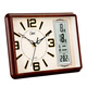 Compas table clock living room clock desk clock quartz clock clock modern calendar temperature bedside clock 3001 imitation wood 26cm