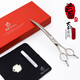 Xuanniao professional pet scissors curved scissors straight scissors fish bone scissors thinning trimming scissors Teddy dog hair shearing beauty scissors 7.5 inches curved scissors