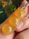 Miyan Huanglong Jade Burmese Yellow Glass Imperial Yellow French Bean Silver Clavicle Pendant Certificate New Style