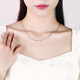 Yuanshengfu PT950 platinum boutique water ripple necklace, fashionable platinum plain chain for women, shiny clavicle chain, 5.51 grams, length 44CM