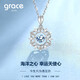 Grace Girl Platinum Beating Heart Necklace Women's Fashion Design Pt950 Pendant 520 Birthday Gift for Girlfriend and Best Friend Platinum Pendant + Platinum Chain Light Luxury Gift Box