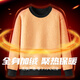 GLM sweatshirt men's winter lamb heavyweight warm and cold-proof men's tops plus velvet thickened round neck long sleeves