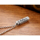 Surangama Mantra Pendant Six-Character Mantra Silver Necklace Men's and Women's Transport Amulet Hollow Openable Circle B021/Long Tube Six-Character Mantra + Necklace