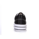 Renben canvas shoes women's thick-soled canvas shoes platform heels sneakers denim casual shoes black 38