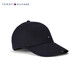 TOMMY HILFIGER【男女同款】情侣纯棉绣标金属调节扣经典鸭舌帽棒球帽95041 黑色083 均码 （57-58cm）