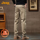 JEEP Jeep plus velvet thickened high-end men's casual pants men's 2025 autumn and winter new loose straight pants business pants men