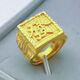 Nanhui Heng'an ring men's domineering square live mouth thickened yellow ring square emerald men's ring length and width 15*17 mm