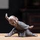 Jiuzao's creative purple sand tea pet little monk ornaments can cultivate the Zen spirit of the little novice monks tea ceremony tea play tea art tea room table decoration black gold sand-Dapeng spreads wings/CYY