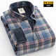 
Colombass winter plus velvet thickened warm shirt men's long-sleeved plaid shirt solid color middle-aged men's business casual pure cotton Korean style trendy shirt 9903 blue gray 40/175/L