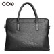 
French COW briefcase men's shoulder bag men's handbags fashion business large capacity single shoulder crossbody computer bag C-9898 black