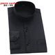 Pierre Cardin French high-end men's Chinese stand-up collar shirt men's long-sleeved black business formal wear free-iron Chinese style tunic suit men's round neck shirt lining white 859 39 125-140Jin Jin equals 0.5 kg