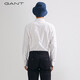 Gant / Gantt Spring Cotton Shirt Top Simple et polyvalent blanc Broide Logo Bouton Collier à manches longues Men 110 White L