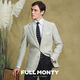 FULL MONTY autumn and winter imported fabrics men's light business formal suit jacket wool casual suit top single suit beige 6906 42