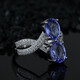 TIYA Colorful Blue Tanzanite Ring No. 13, 9K Gold Blue Tanzanite Double Tanzanite Ring R9KS5