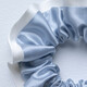 MANITO/Manita Two-tone silk hair band, versatile, pleated silk hair accessories, ballet style, Sky Ice Blue + Pure Tea White Full