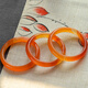 Eternal symbol luxury high-end orange-red primary color agate bracelet for women ice species koi honey chalcedony jade bracelet orange-red primary color agate bracelet 54mm