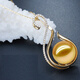 Drops of water form pearls. Nanyang Pearl Family 11-12mm Nanyang gold bead pendant 925 silver swan style is beautiful and decent gift.