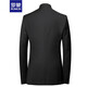 Luo Meng Tang Suit Men's Suit Men's Chinese Stand Collar Mao Suit Youth Korean Slim Interview Business Chinese Style Wedding Dress Trendy Custom-Made Black-Slits on Both Sides 170/92B(46B)