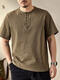Xiaohongshu's popular high-end retro short-sleeved T-shirt for men in summer loose large size tough guy casual Henry collar bottoming shirt Mocha brown S S90-115Jin Jin is equal to 0.5 kg