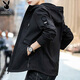 Playboy (PLAYBOY) coat men's jacket men's autumn and winter men's casual workwear hooded trendy tops black-XL