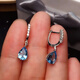 Topaz Earrings Blue Tears Fashionable, exquisite and simple silver inlaid with natural Swiss blue Blue Tears earrings