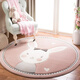 Gudie Cartoon Cute Children's Room Round Carpet Living Room Carpet Bedroom Bedside Thick Hanging Basket Computer Chair Pink Barbie Rabbit Diameter 200CM Thickened Comfortable Machine Washable
