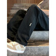Nasawassup jointly branded black American high street casual pants for men spring and summer new straight loose large size wide leg pants black K36-HMFS regular 3XL recommended 155-170Jin Jin equals 0.5 kg