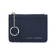 OEMG Cross Pattern Women's Coin Wallet Korean Mini Key Chain Ballet Case Múltiple Tarjeta Pack Pack Girls Birthday Blue