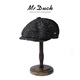Mr DUCK high-end wool herringbone pattern newsboy hat winter men's old money style octagonal painter hat retro fashion hat lava charcoal gray (newsboy hat)-MW461175 M (55-57cm)
