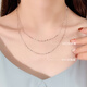 Crystal 999 Pure Silver Necklace Women's Silver Chain Single Chain No Pendant Clavicle Chain Naked Chain Plain Chain Student Necklace Thin Chain High-end Light Luxury