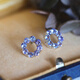 DL 1998 Fat Donglai quality tanzanite natural l natural tanzanite earrings for women 925 silver purple gemstone earrings 2024 new style pair of earrings