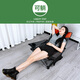 Chaise de sieste paresseuse Bureau déjeuner pause artefact chaise pliante petite lit portable pliage lit extérieur mini déjeuner chaise épinette verte de tissu solide de style armure améliorée assis et couché pour les deux