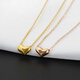 Micro-gift 18K rose gold platinum plain gold small love peach heart glossy car flower pendant set chain women's necklace gift 18k gold 1.82g42+3cm one side car flower one side