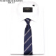 North Martin zipper tie for men, free of charge, easy-to-pull, formal business wear, 7.5cm wide, without collar clip, blue stripes