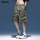 Foss Phil Shorts Herren Sommer Arbeitskleidung Trendy Brand Casual Ice Seide mittelpants losen Sportfünf-Punkte-Hosen 9906 Militärgrün M.