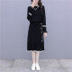 YuJue 2021 Autumn and Winter French First Love Little Fragrance Style Socialite Goddess Style Sweet Knitted Suit Skirt Two-piece Set Women SSDY8805 Black One Size