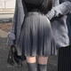 Red makeup Jumei high-waisted knitted pleated skirt autumn knitted skirt autumn winter short skirt pleated skirt spring autumn a-line skirt spring skirt gray pleated skirt one size one size