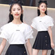 
Ikano I.KARNOW summer white children's top lace lace girl T-shirt pure cotton princess big children's half-sleeved summer girl short-sleeved trendy t 9955 white + 9922 white 170