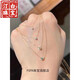 Tingbai Japanese 18k gold necklace aget women's single booger diamond clavicle chain imitation 18k gold pendant exquisite and simple clawless moissanite 20 points