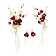 Shengli New New Chinese Style Red Velvet Flower Tassel Headdress Bride Xiuhe Clothing Ancient Style Walking Toast Clothing Hair Accessories Ancient Style Hanfu Headdress Set Ear Hook Style