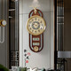 
Zhizhen New Chinese style living room perpetual calendar wall clock creative atmospheric Chinese style wall clock household decorative wooden clock 6172-brass style-Electronic movement