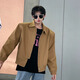 Masfany Khaki Short Schulter Pad Jacke Herren Herbst Amerikanische Pilotjacke Revers Trendy Brand hübsches High-End-Top MA9905 Khaki XL