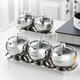 Xuanyan 304 stainless steel seasoning jar set seasoning storage jar seasoning jar salt jar dustproof seasoning box with base spoon tray with lid 304 seasoning jar four flavors