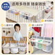 Shantou Lincun crib hanging storage bag bedside diaper hanging bag bed fence storage basket hanging basket multifunctional fence hanging basket - cheese white