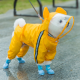 CHUXINGJIA dog raincoat all-inclusive cartoon waterproof four-legged puppy autumn and winter pet clothes Teddy transparent raincoat pet green dinosaur XL (chest 59cm back length 41cm)