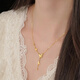 DR-FLVVS Fat Donglai's same style 18K gold bow knot necklace new product 24k yellow l gold tassel 999 anti-gold Zhou family's same style at large bow knot tassel necklace