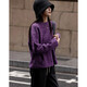 Demana Winter Dopamine Velvet Feel Fancy Wool Circle Sweater Lazy Loose Feeling Knitted Sweater Women's Top Eggplant Purple S