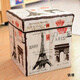 Chenzhi Shangpin retro printed coated storage stool storage box multi-functional covered folding storage stool shoe stool storage stool iron tower 30*30*30cm